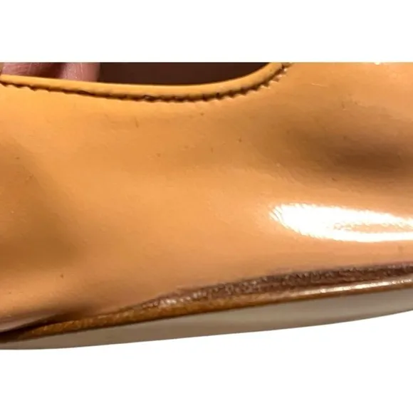 MIU MUI Patent Leather Bow Accents Ballet Flats