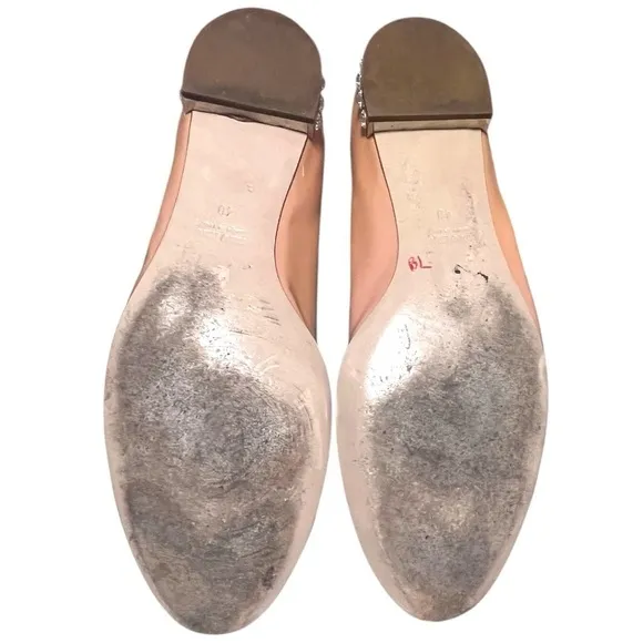 MIU MUI Patent Leather Bow Accents Ballet Flats