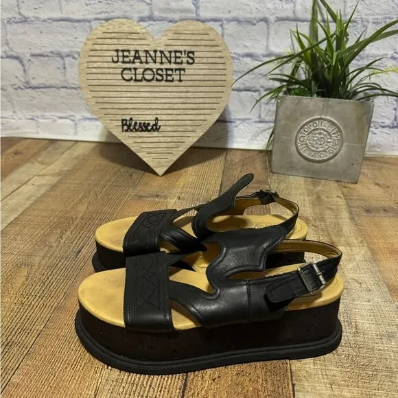 MM6 By Maison Martin Margiela black leather western flatform sandals 11