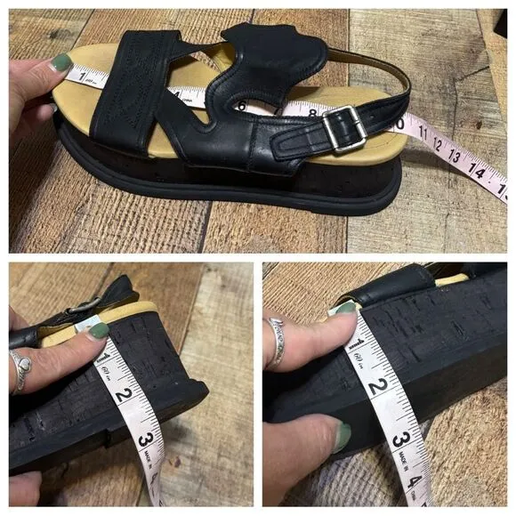 MM6 By Maison Martin Margiela black leather western flatform sandals 11