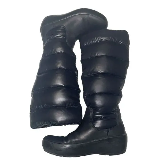 Moncler Womens Puffer High‎ Top Pull On Boots Size 36 USED Winter