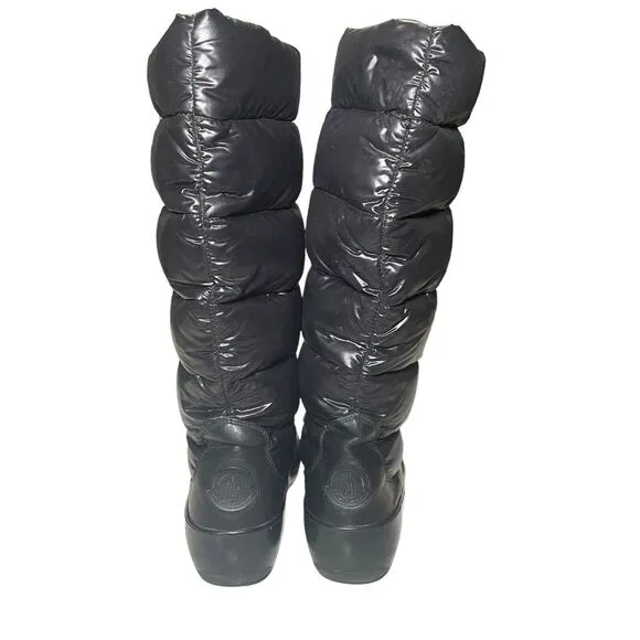 Moncler Womens Puffer High‎ Top Pull On Boots Size 36 USED Winter