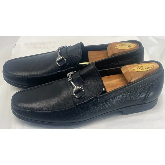 Monte Rosso Shoes Black Leather Slip On Casual Dress Bit Loafers Mens Size 10 M
