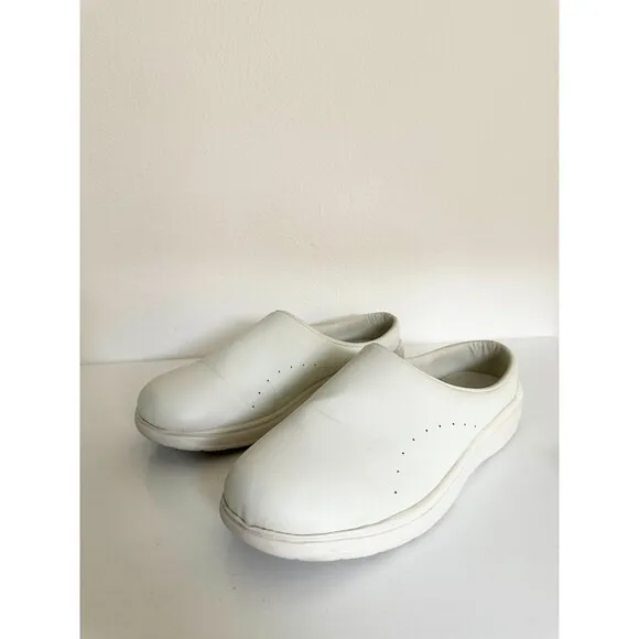 Moonstar 810s ET004 CAF 3E Synthetic Leather Shoes Slip On Off White Women's 8