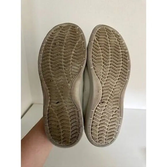 Moonstar 810s ET004 CAF 3E Synthetic Leather Shoes Slip On Off White Women's 8