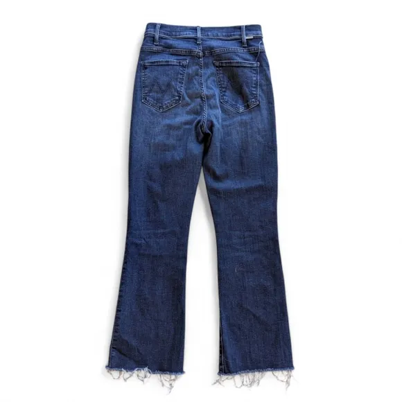 Mother The Hustler Ankle Fray Crop Slim Flare Jeans in Color Mint Condition 27