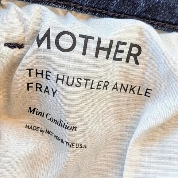 Mother The Hustler Ankle Fray Crop Slim Flare Jeans in Color Mint Condition 27