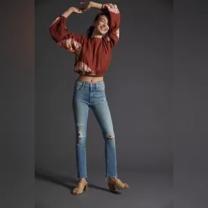mother the mid rise dazzler ankle fray jeans in weekend kittens