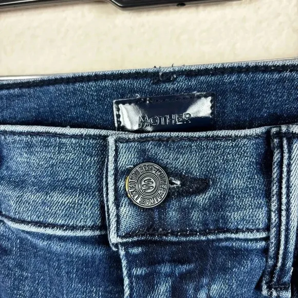 Mother The Stash Swooner Ankle Fray Chick Flick  Blue Jeans Stretch Size 27