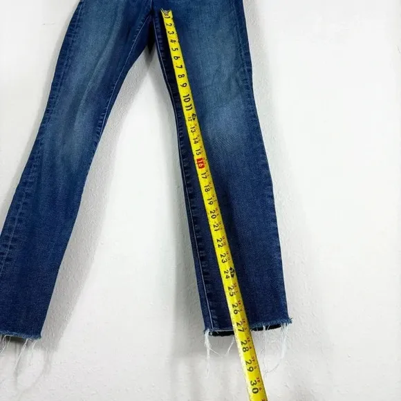 Mother The Stash Swooner Ankle Fray Chick Flick  Blue Jeans Stretch Size 27