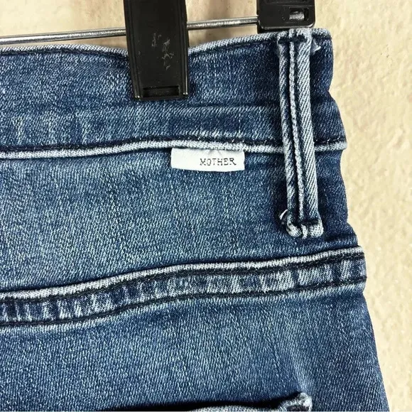Mother The Stash Swooner Ankle Fray Chick Flick  Blue Jeans Stretch Size 27