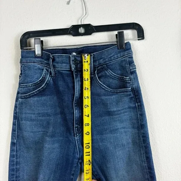 Mother The Stash Swooner Ankle Fray Chick Flick  Blue Jeans Stretch Size 27