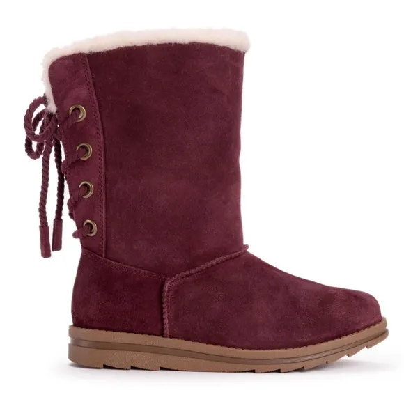 Muk Luks Womens Ziggy Rodeo Suede Winter Boots Size 8M Comfy Warm Cozy NWT