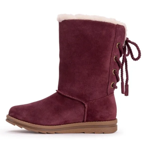 Muk Luks Womens Ziggy Rodeo Suede Winter Boots Size 8M Comfy Warm Cozy NWT