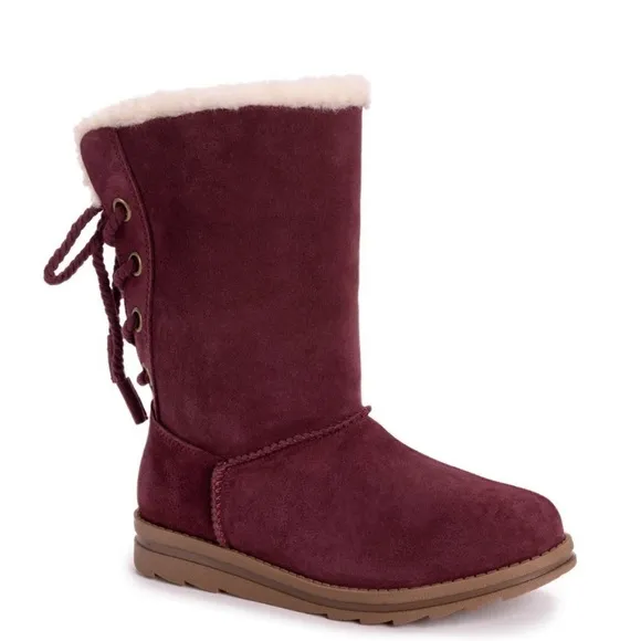 Muk Luks Womens Ziggy Rodeo Suede Winter Boots Size 8M Comfy Warm Cozy NWT