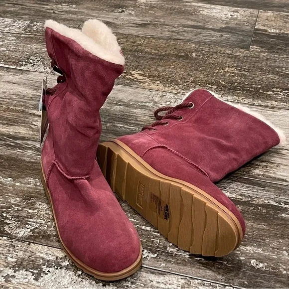 Muk Luks Womens Ziggy Rodeo Suede Winter Boots Size 8M Comfy Warm Cozy NWT
