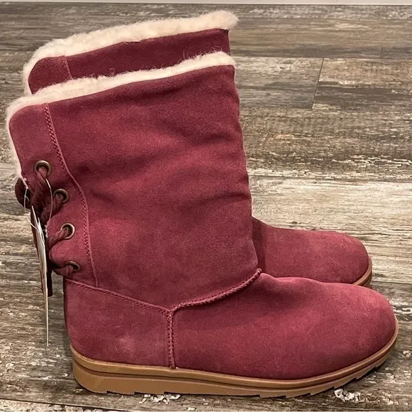 Muk Luks Womens Ziggy Rodeo Suede Winter Boots Size 8M Comfy Warm Cozy NWT