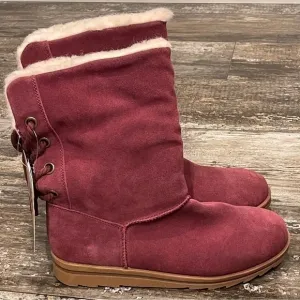 Muk Luks Womens Ziggy Rodeo Suede Winter Boots Size 8M Comfy Warm Cozy NWT