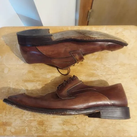 Muratti Florentino Men's US 12 Brown Leather Square Toe Dress Shoes