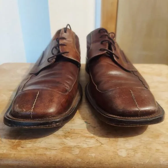 Muratti Florentino Men's US 12 Brown Leather Square Toe Dress Shoes