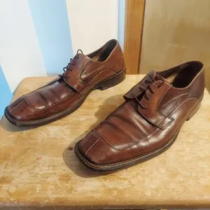 Muratti Florentino Men's US 12 Brown Leather Square Toe Dress Shoes