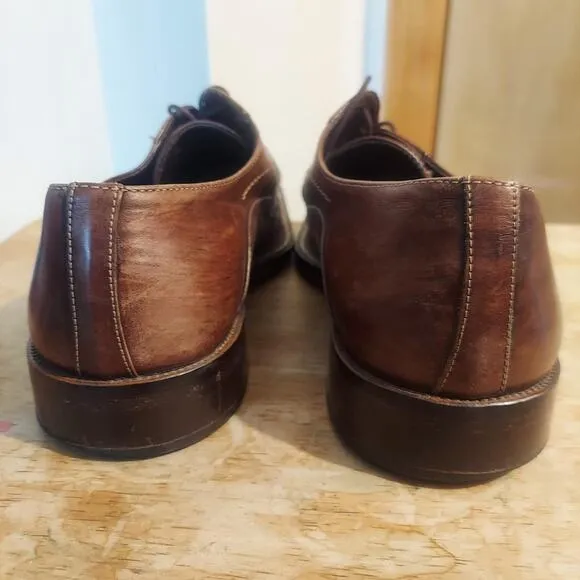 Muratti Florentino Men's US 12 Brown Leather Square Toe Dress Shoes