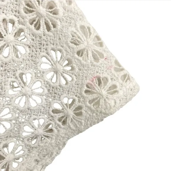 NANETTE LEPORE Ivory Daisy Lace Overlay Cap Sleeve Dress