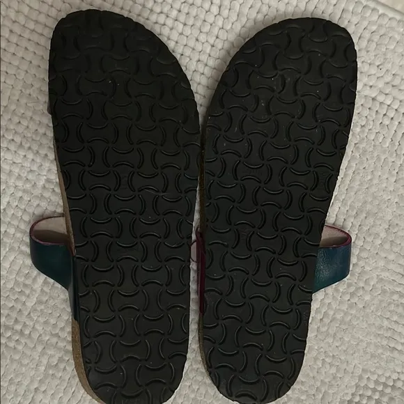 Naot Pink and Blue ombre Sandals Casual leather tried on repeatedly only 41 9.5