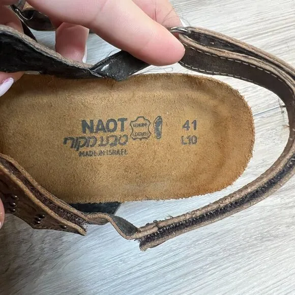 Naot Relate Womens Size 10 - 10.5 41 Brown Casual Ankle Strap Block Heel Sandals
