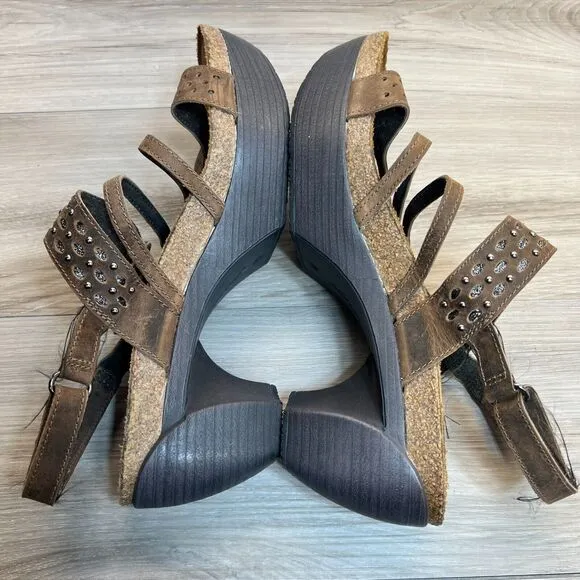 Naot Relate Womens Size 10 - 10.5 41 Brown Casual Ankle Strap Block Heel Sandals