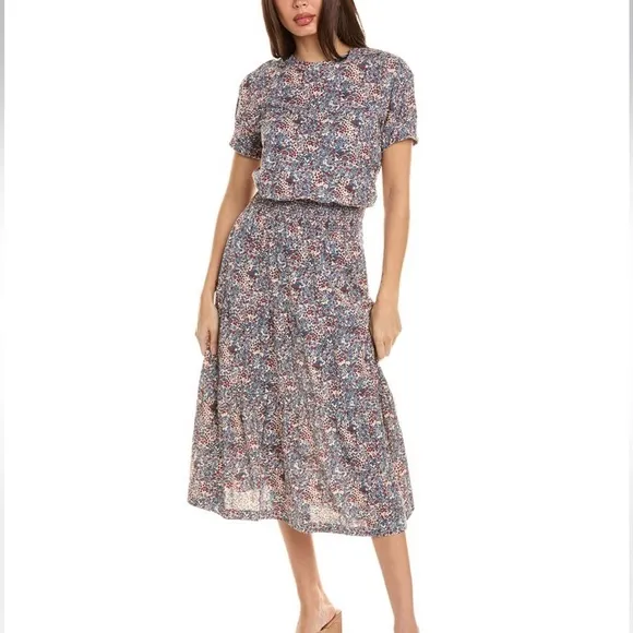 National LTD Martine Casual Peasant Midi Dress
