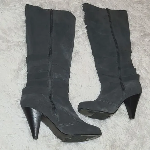 Naughty Monkey Grey Suede Buckle Boots 10