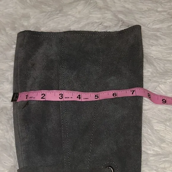 Naughty Monkey Grey Suede Buckle Boots 10