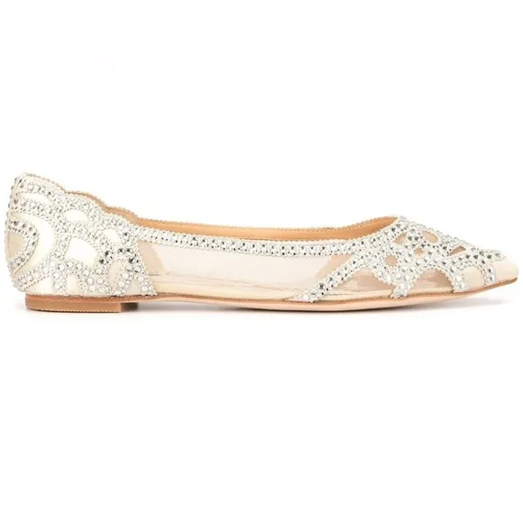 New Badgley Mischka Gigi Flats Wedding Formal Size 8