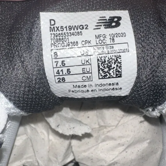 New Balance 519 Men's Size 8 Shoes Medium Width White Grey Sneakers MX519WG2
