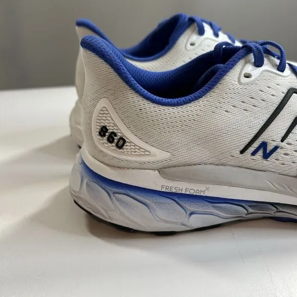 New Balance Fresh Foam X 860 V13 White Blue Mens 10 EE Running M860F13