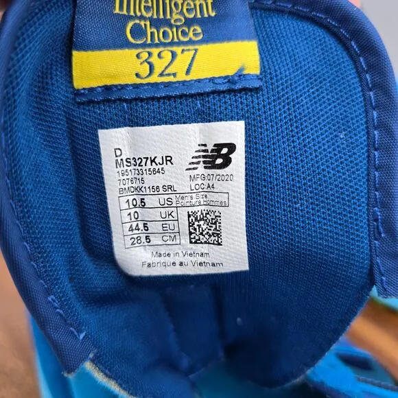 New Balance Jolly Rancher x 327 Shoes Mens 10.5 Blue Raspberry Sneakers NO LACES