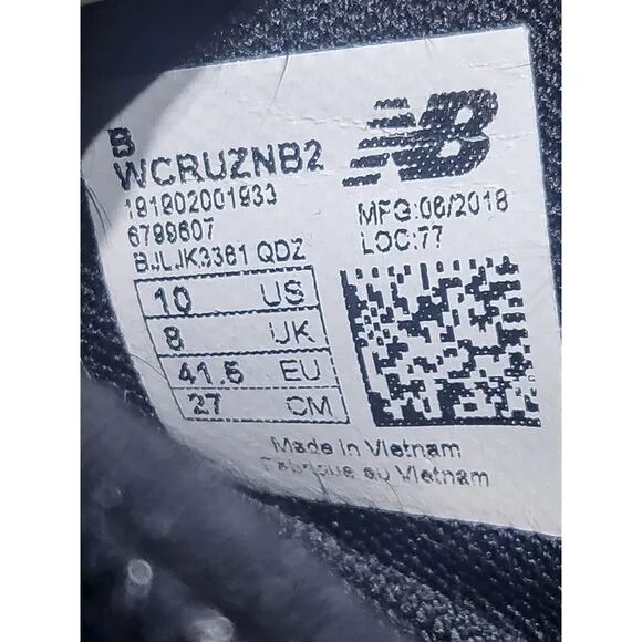 New Balance Running Shoes MCRUZSP2 Sneakers Men 10 Black Athletic