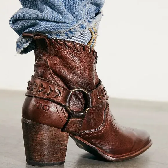 NEW Bed Stu Tania Ankle Harness Boots - Leather For Women  Teak Rustic  1065sn