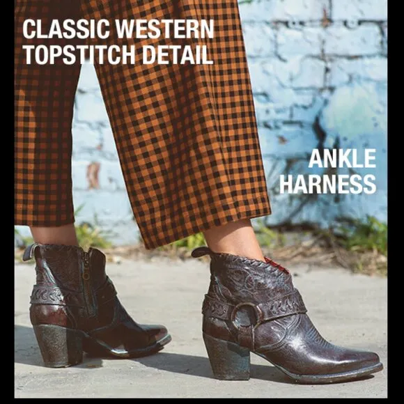 NEW Bed Stu Tania Ankle Harness Boots - Leather For Women  Teak Rustic  1065sn