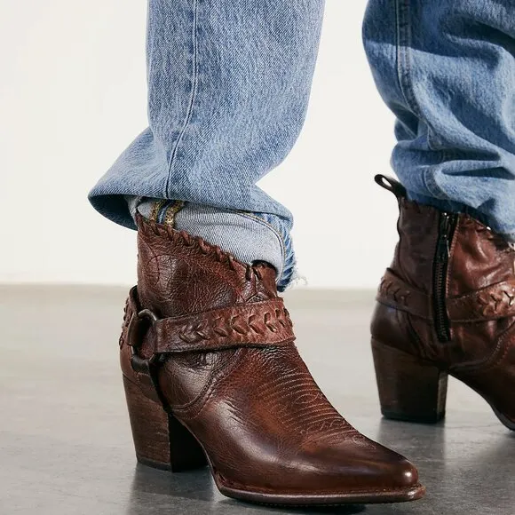 NEW Bed Stu Tania Ankle Harness Boots - Leather For Women  Teak Rustic  1065sn