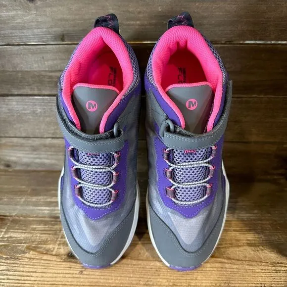 New Big Kids Merrell Moab Speed Gray Mid Waterproof Ankle Hiking Boots Size 6‎ Y