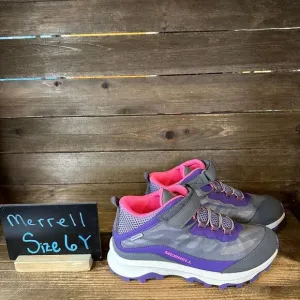 New Big Kids Merrell Moab Speed Gray Mid Waterproof Ankle Hiking Boots Size 6‎ Y