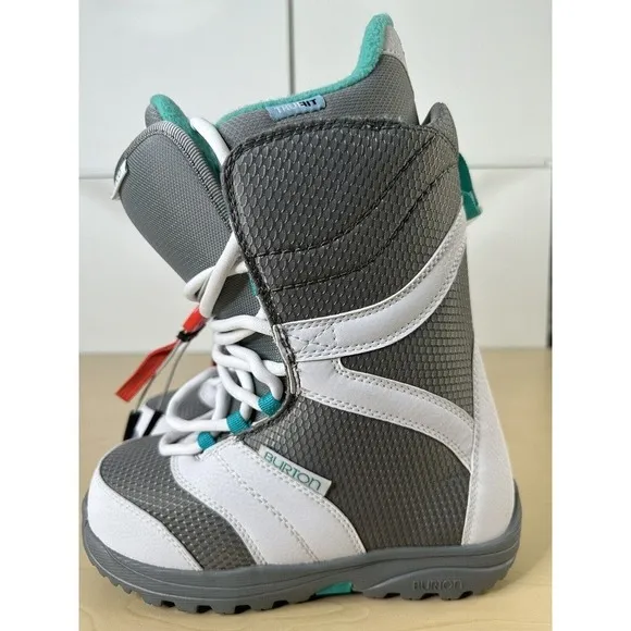 NEW Burton Coco Imprint 1 TrueFit Snowboard Boots Size 5 Women's White Grey