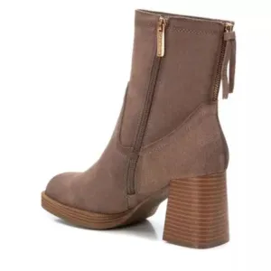 NEW CARMELA Suede High Heel Zipper Booties Taupe FOR WOMEN 121mn