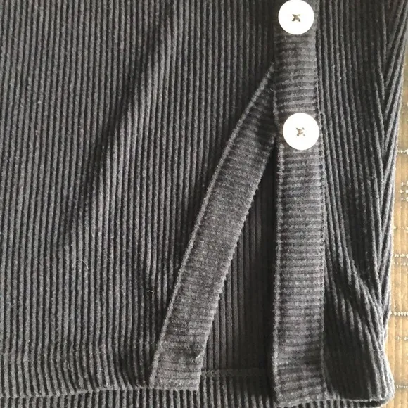 NEW Chaser Love Ribbed Button Down Pencil Skirt Black Size S Recycled Poly Blend
