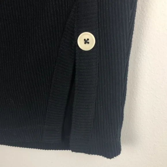 NEW Chaser Love Ribbed Button Down Pencil Skirt Black Size S Recycled Poly Blend