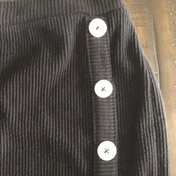 NEW Chaser Love Ribbed Button Down Pencil Skirt Black Size S Recycled Poly Blend