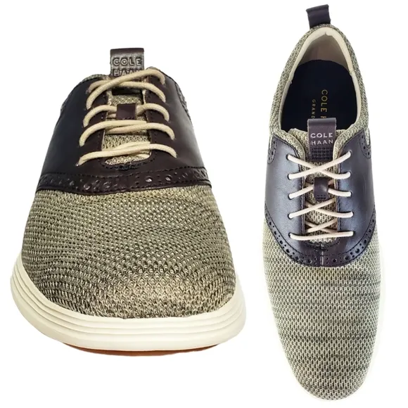 New Cole haan grand tour knit oxford shoes hawthorn dark roast casual career