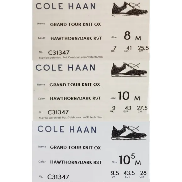 New Cole haan grand tour knit oxford shoes hawthorn dark roast casual career